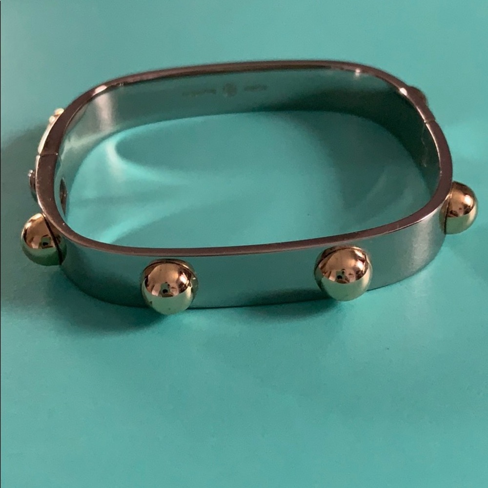 Tory Burch two tone square bangle bracelet